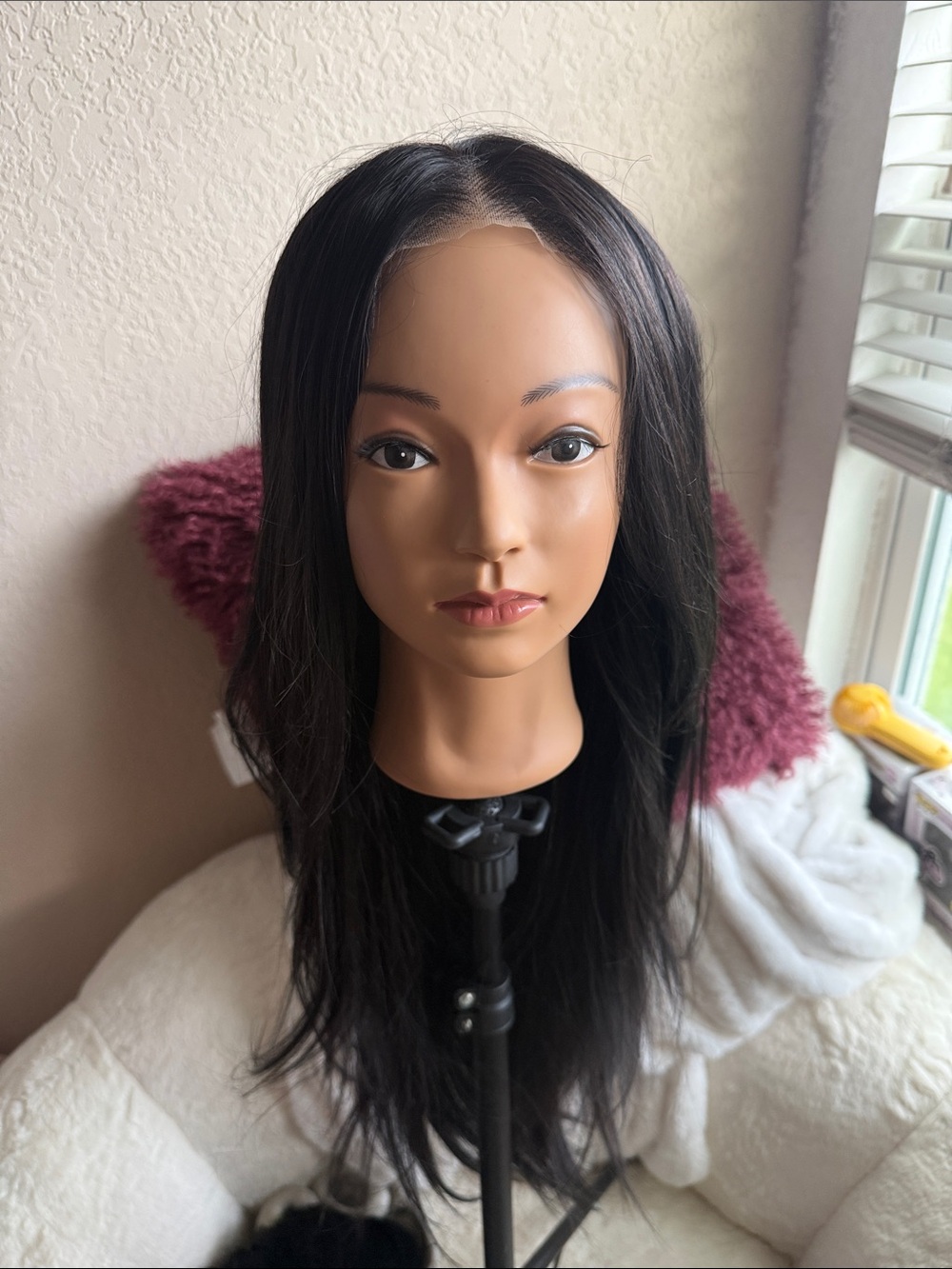 Natural Black 13x6 Glueless HD Lace Front Wig 26 inches brunette - Picture 5 of 8